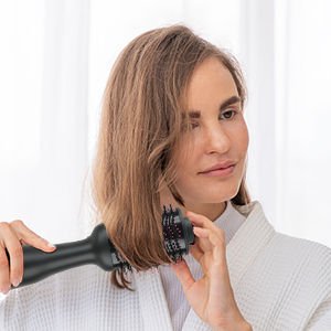 Hot Air One - Step Hair Dryer Negative Ion Anti - Frizz Blowout for Drying,Straightening, Curling and Volumizer (AU Plug) - NuSea