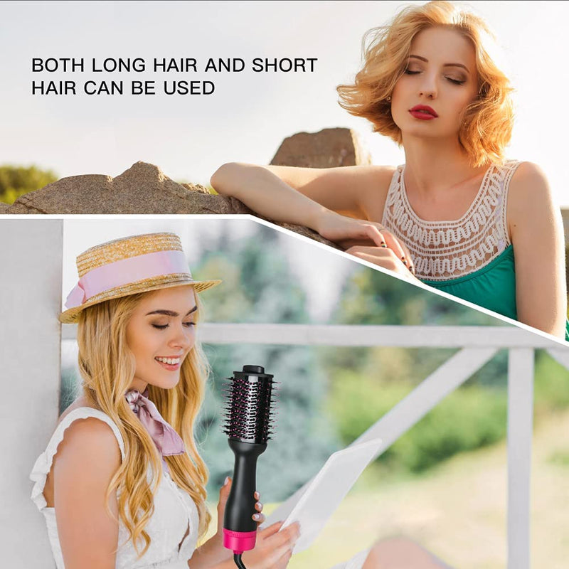 Hot Air One - Step Hair Dryer Negative Ion Anti - Frizz Blowout for Drying,Straightening, Curling and Volumizer (AU Plug) - NuSea