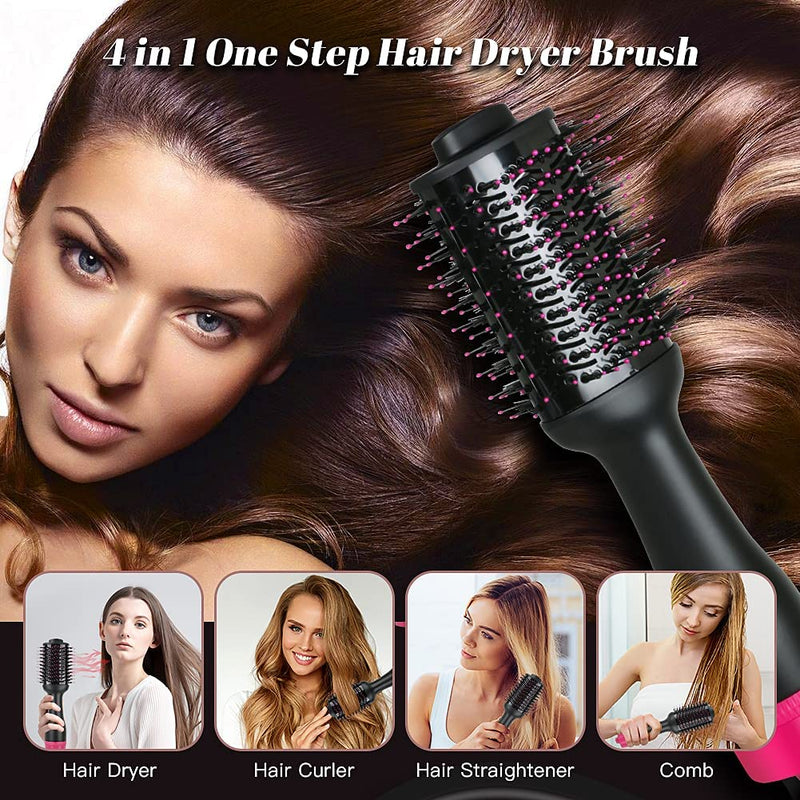 Hot Air One - Step Hair Dryer Negative Ion Anti - Frizz Blowout for Drying,Straightening, Curling and Volumizer (AU Plug) - NuSea