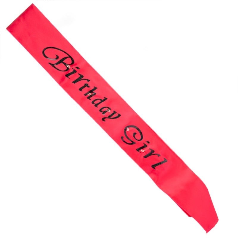 Hot Pink Birthday Girl Flashing Sash - NuSea