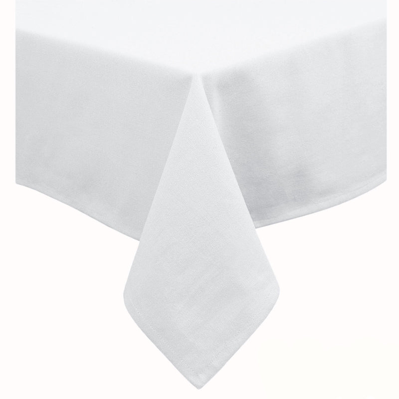 Hoydu Cotton Blend Table Cloth 180cm Round - BRIGHT WHITE - NuSea