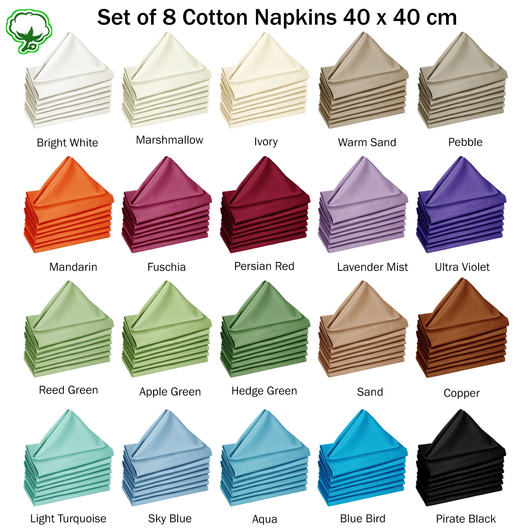 Hoydu Set of 8 Cotton Napkins Copper - NuSea