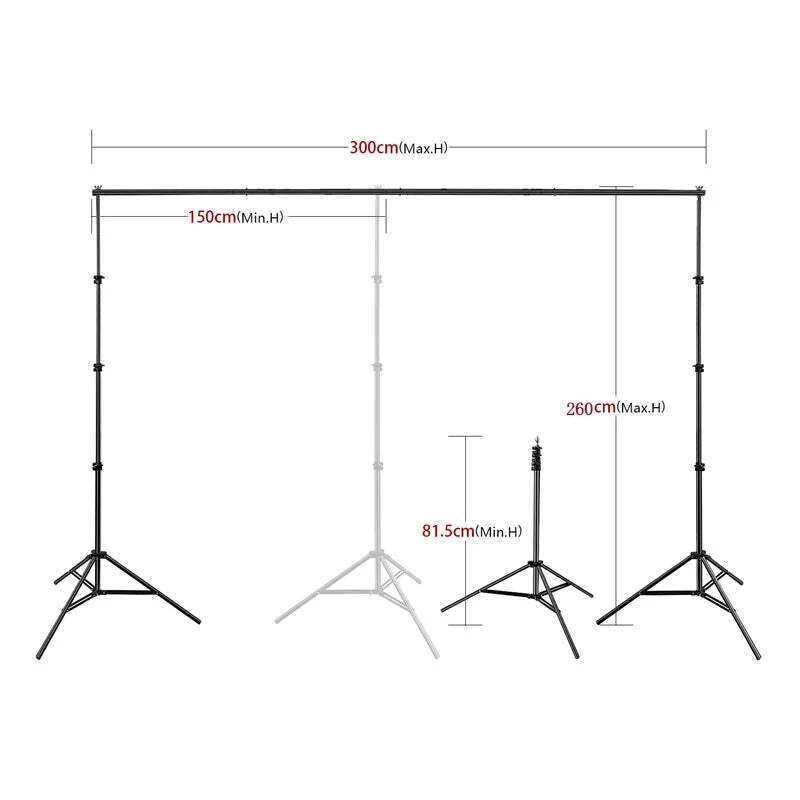 Hridz 2.6M*3M Heavy Duty Backdrop Support System for Photography Background Photo Video - NuSea