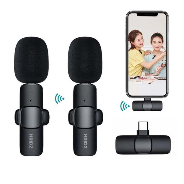 Hridz K9 Wireless Rechargeable 2 in 1 Type - C Microphone For Podcast Recording Interview - NuSea