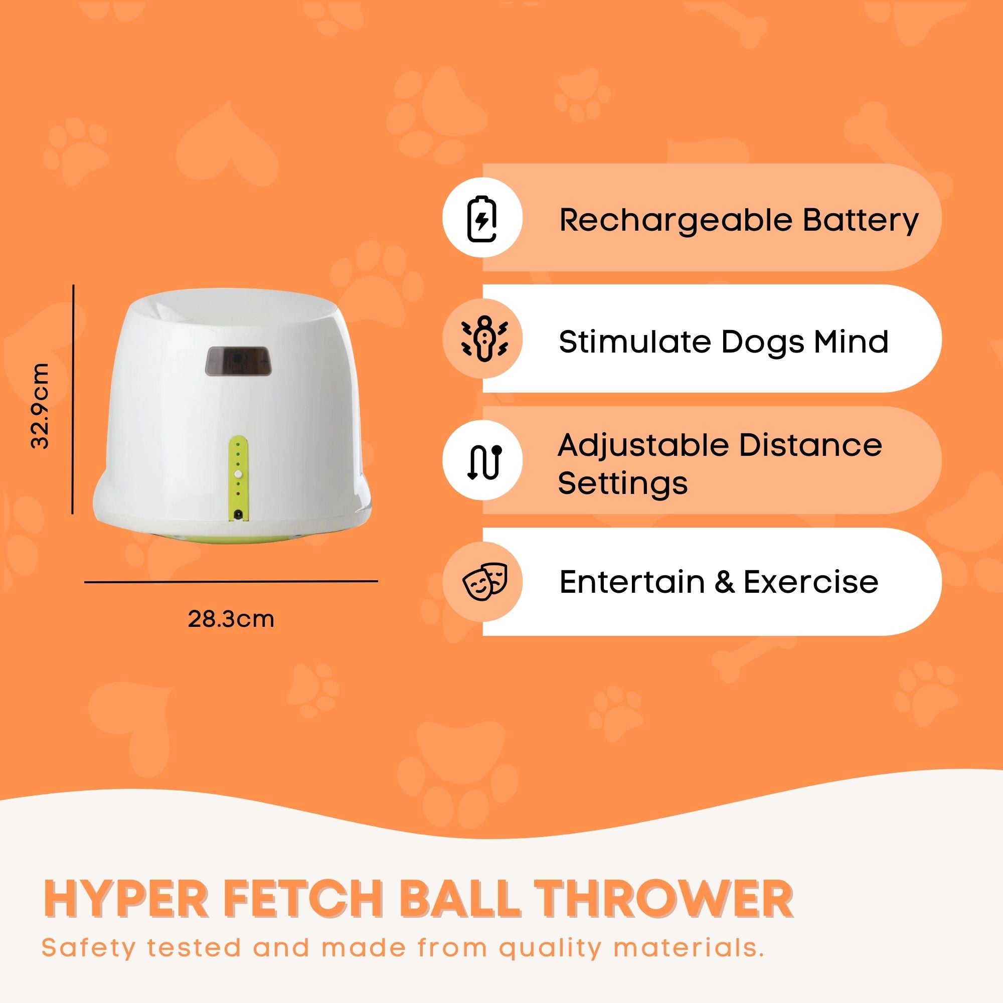 Hyper Fetch Maxi Dog Ball Thrower - Large Interactive Pet Toy Launcher - NuSea