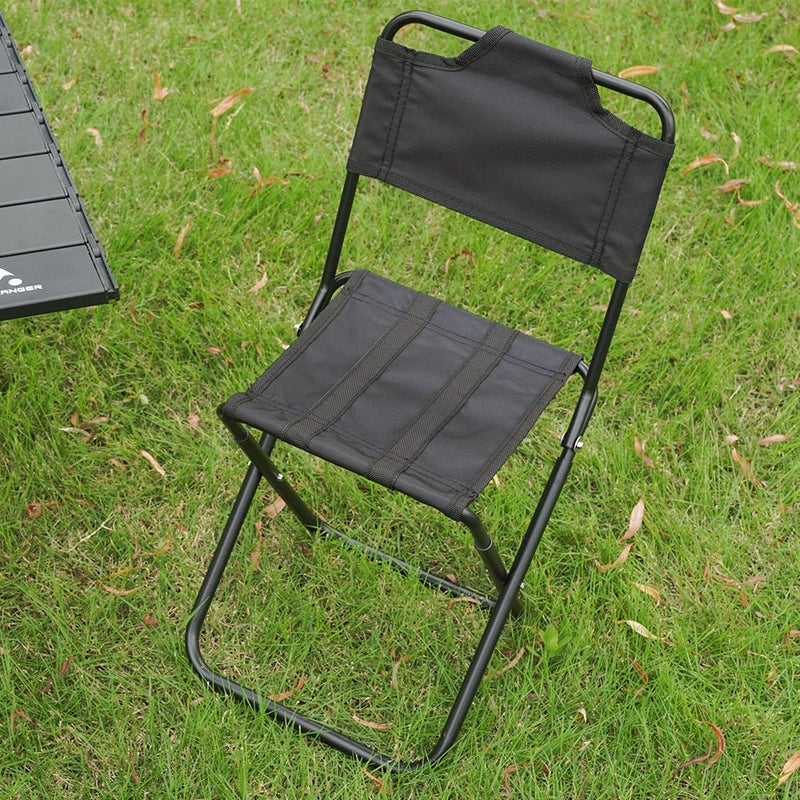 HYPERANGER Aluminum Portable Folding Camp Chair - Black - NuSea