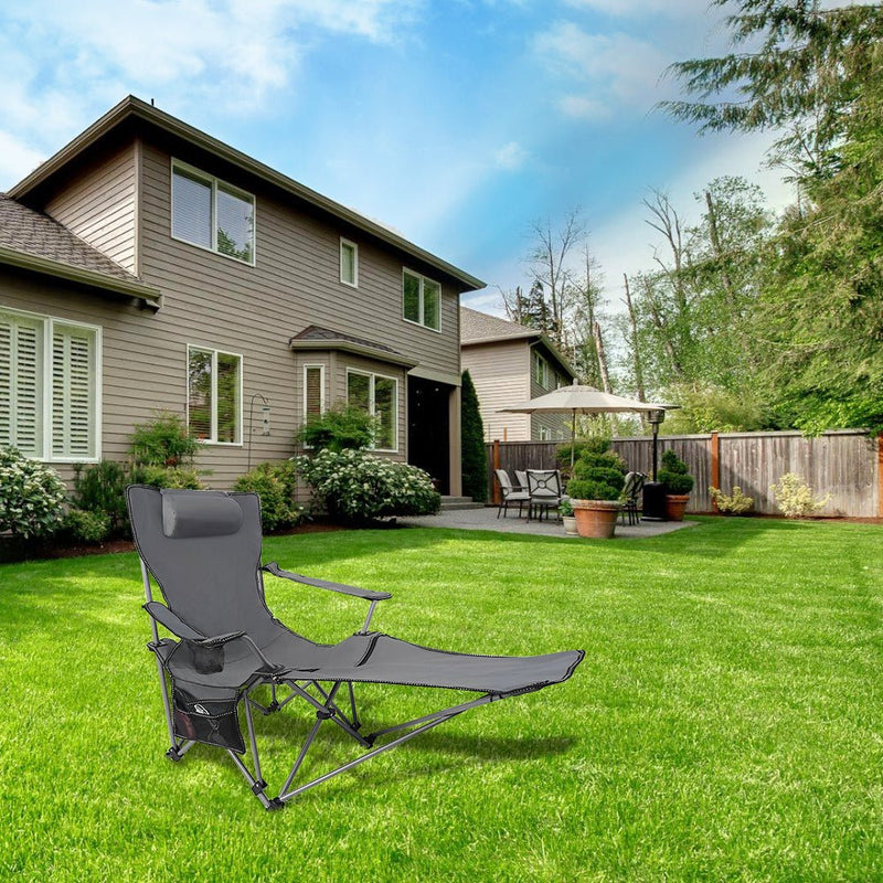 HYPERANGER Camping Chair with Foot Rest | Adjustable Sit and Lie Folding Chair for Ultimate Comfort - NuSea