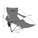 HYPERANGER Camping Chair with Foot Rest | Adjustable Sit and Lie Folding Chair for Ultimate Comfort - NuSea