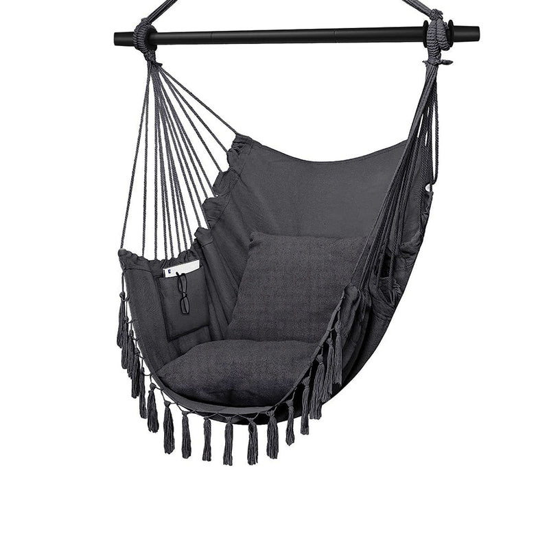 HYPERANGER Hammock Chair Hanging Rope Swing with 2 Cushions - NuSea