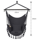 HYPERANGER Hammock Chair Hanging Rope Swing with 2 Cushions - NuSea