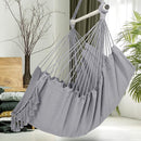 HYPERANGER Hammock Chair Hanging Rope Swing with 2 Cushions - Grey - NuSea