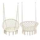 HYPERANGER Macrame Swing Chair Hanging Cotton Rope Hammock Chair - NuSea