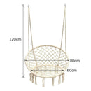 HYPERANGER Macrame Swing Chair Hanging Cotton Rope Hammock Chair - NuSea