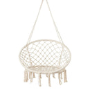 HYPERANGER Macrame Swing Chair Hanging Cotton Rope Hammock Chair - NuSea