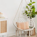 HYPERANGER Macrame Swing Chair Hanging Cotton Rope Hammock Chair - NuSea