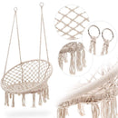 HYPERANGER Macrame Swing Chair Hanging Cotton Rope Hammock Chair - NuSea