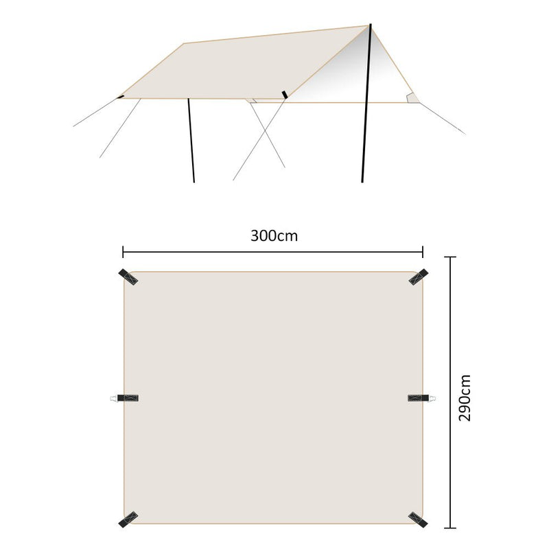HYPERANGER UPF50 Outdoor Silver Coated Canopy Tent - NuSea