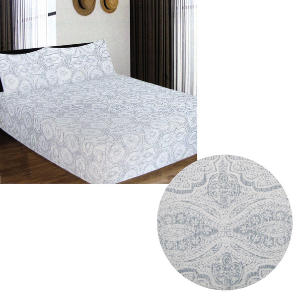 ICF Store Cotton Flannel Combo Fitted Sheet Set Queen Romano - NuSea