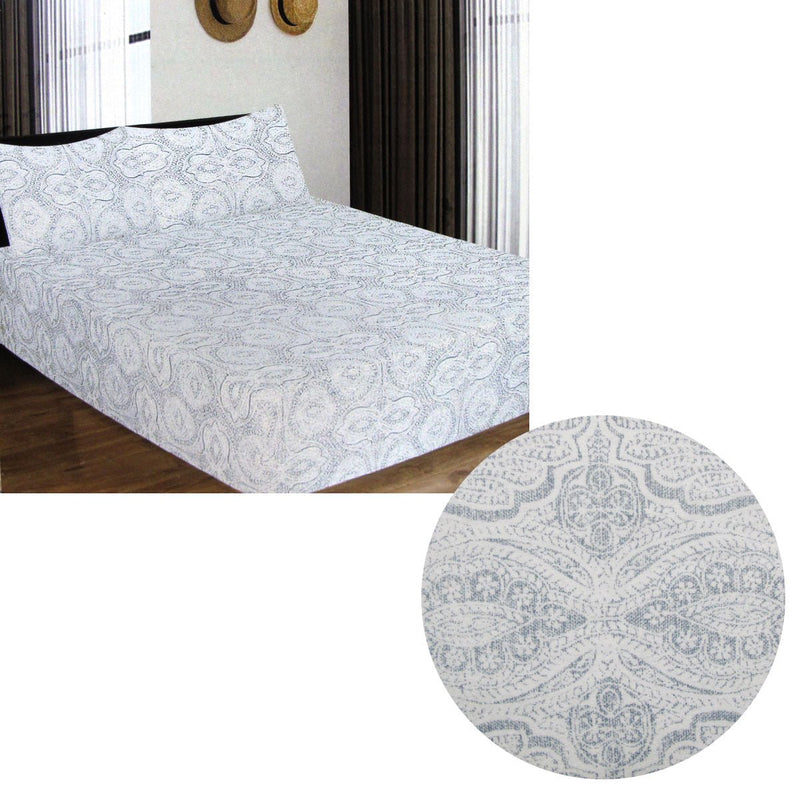 ICF Store Cotton Flannel Combo Fitted Sheet Set Queen Romano - NuSea