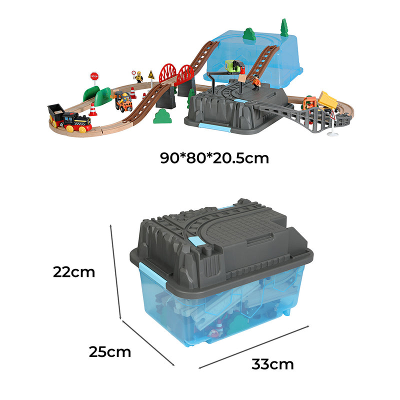 Bopeep Toy Train Set Track DIY Wooden-1910113163664297986