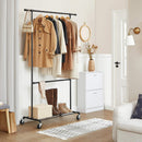 Industrial Clothing Rack Wheels Double Rod - NuSea