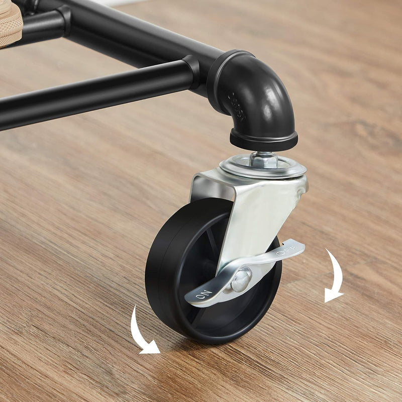 Industrial Clothing Rack Wheels Double Rod - NuSea