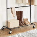 Industrial Clothing Rack Wheels Double Rod - NuSea