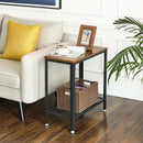 Industrial Side Table 2 - Tier With Mesh and Metal Frame Rustic Brown - NuSea