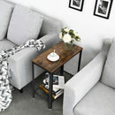 Industrial Side Table 2 - Tier With Mesh and Metal Frame Rustic Brown - NuSea