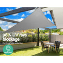 Instahut Shade Sail 5x5x5m Triangle 280GSM 98% Grey Shade Cloth - NuSea
