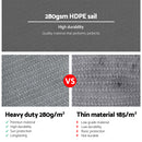 Instahut Shade Sail 5x5x5m Triangle 280GSM 98% Grey Shade Cloth - NuSea