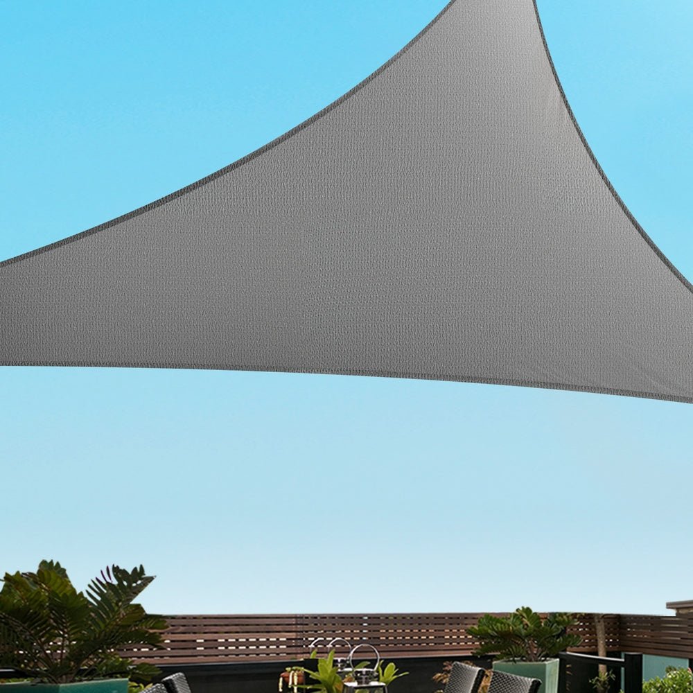 Instahut Shade Sail Cloth Shadecloth Canopy Triangle 280gsm 5x5x7.1m - NuSea