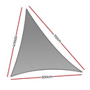 Instahut Shade Sail Cloth Shadecloth Canopy Triangle 280gsm 5x5x7.1m - NuSea