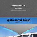 Instahut Shade Sail Cloth Shadecloth Canopy Triangle 280gsm 5x5x7.1m - NuSea
