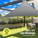 Instahut Shade Sail Cloth Shadecloth Canopy Triangle 280gsm 5x5x7.1m - NuSea