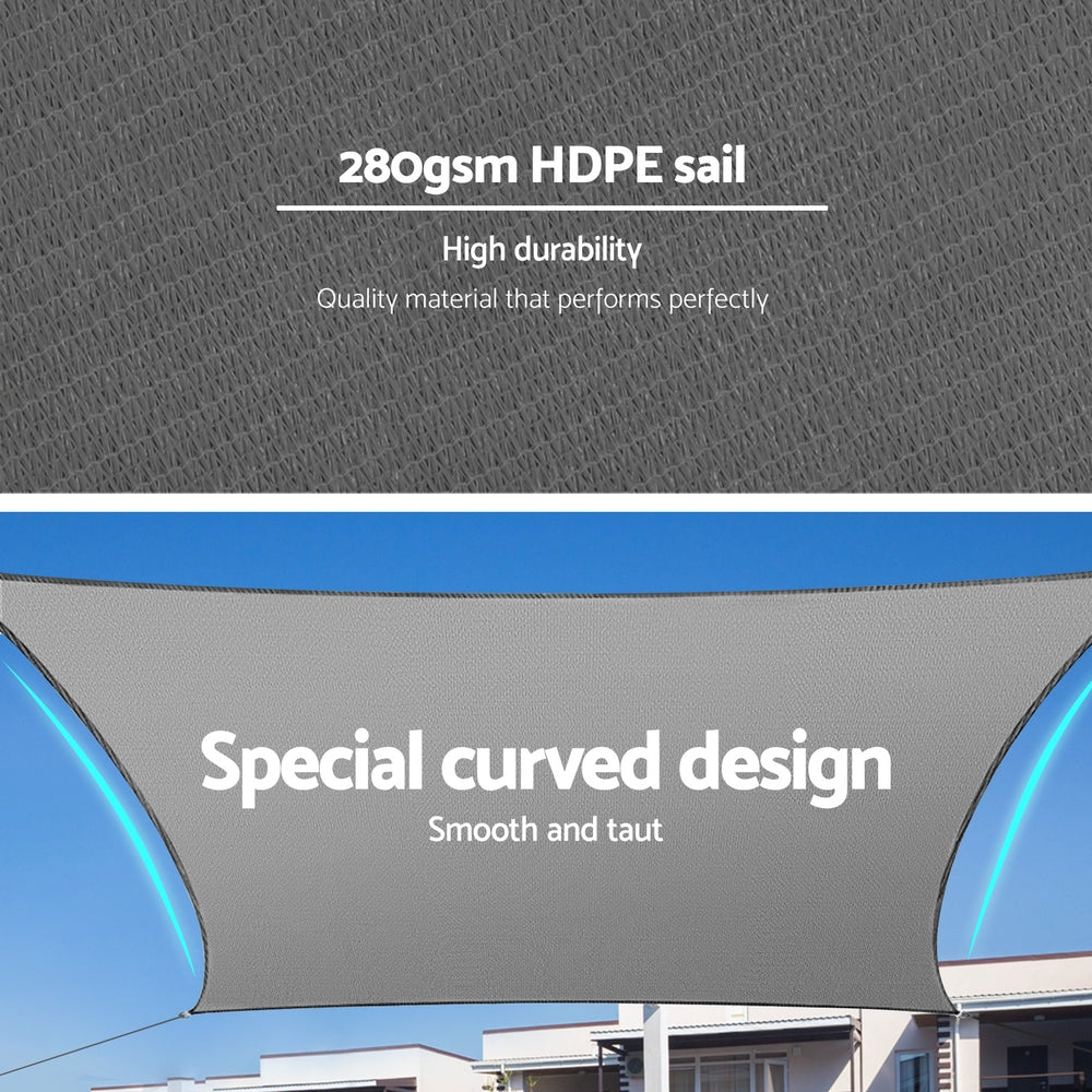 Instahut Shade Sail Cloth Shadecloth Rectangle Canopy 280gsm 3x4m - NuSea