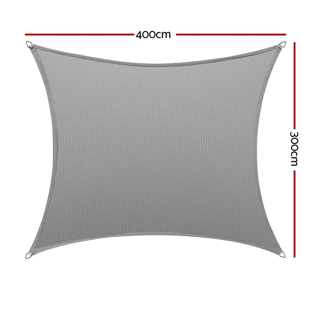 Instahut Shade Sail Cloth Shadecloth Rectangle Canopy 280gsm 3x4m - NuSea
