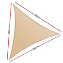 Instahut Shade Sail Cloth Shadecloth Triangle Sun Canopy 3.6x3.6x3.6M - NuSea