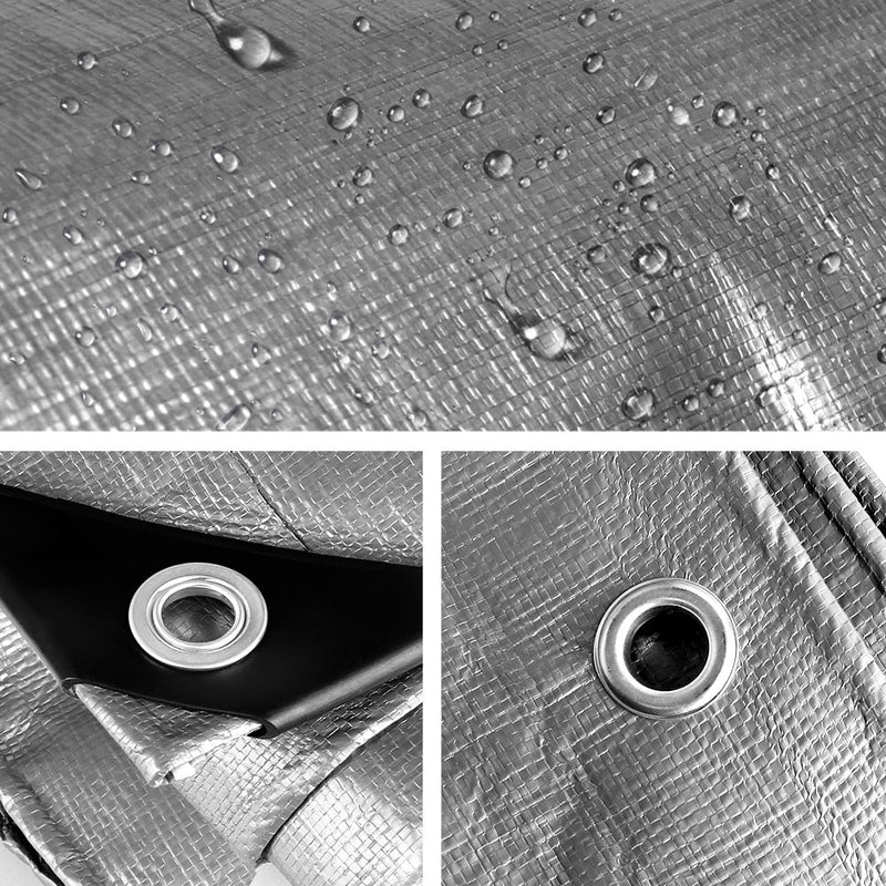 Instahut Tarp Tarpaulin 3.6x6m Canvas Camping Heavy Duty Sun Cover - NuSea