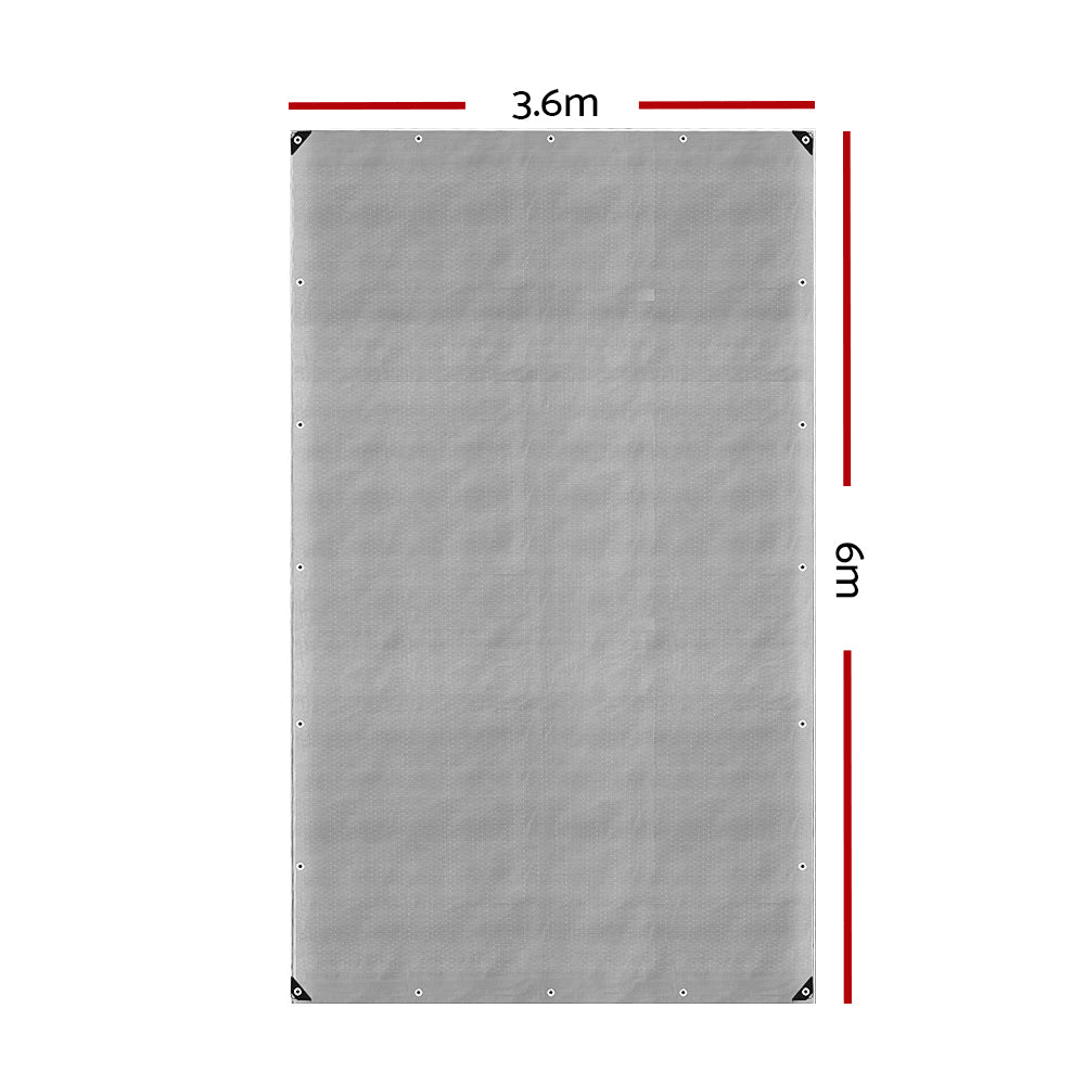 Instahut Tarp Tarpaulin 3.6x6m Canvas Camping Heavy Duty Sun Cover - NuSea