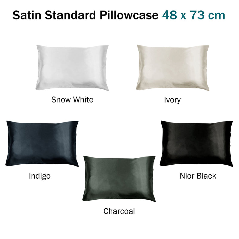 Invitation Satin Standard Pillowcase Nior Black - NuSea
