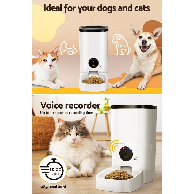 i.Pet Automatic Pet Feeder 6L Wifi Auto Dog Cat Smart Food Dispenser Timer - NuSea