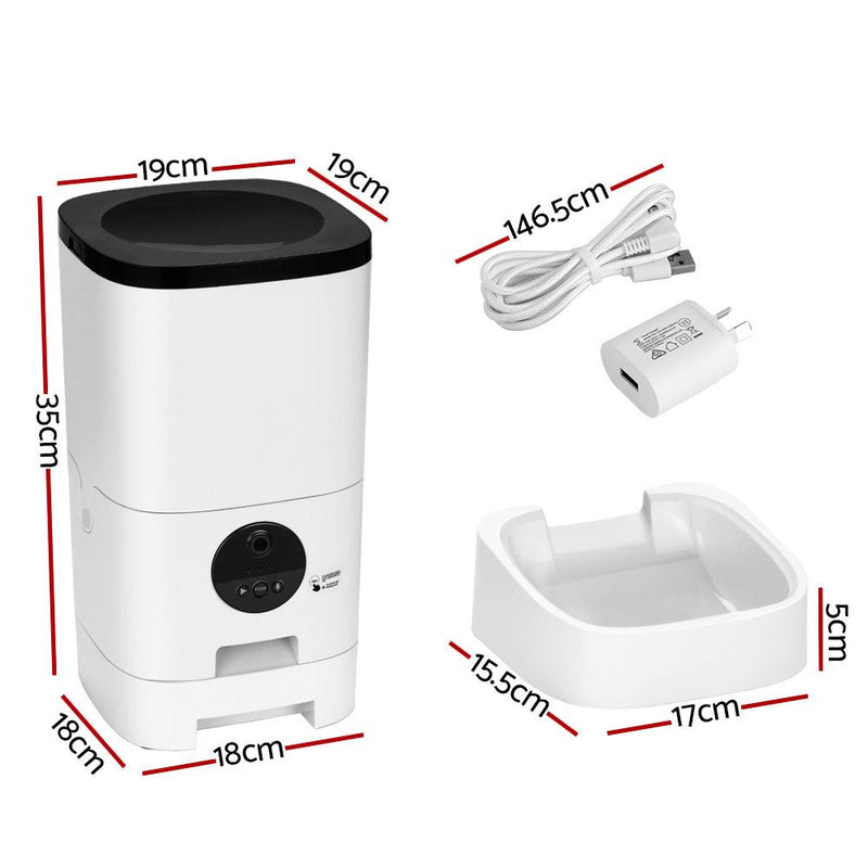 i.Pet Automatic Pet Feeder 6L Wifi Camera Dog Cat Smart Food Dispenser Timer - NuSea