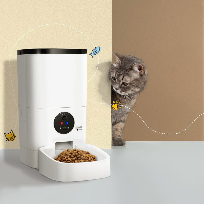 i.Pet Automatic Pet Feeder 6L Wifi Camera Dog Cat Smart Food Dispenser Timer - NuSea