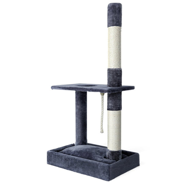 i.Pet Cat Tree 102cm Scratching Post Tower Scratcher Condo House Board Grey - NuSea