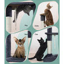 i.Pet Cat Tree 102cm Scratching Post Tower Scratcher Condo House Board Grey - NuSea
