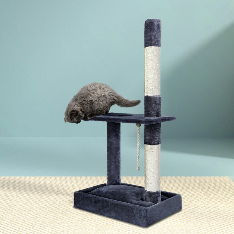 i.Pet Cat Tree 102cm Scratching Post Tower Scratcher Condo House Board Grey - NuSea