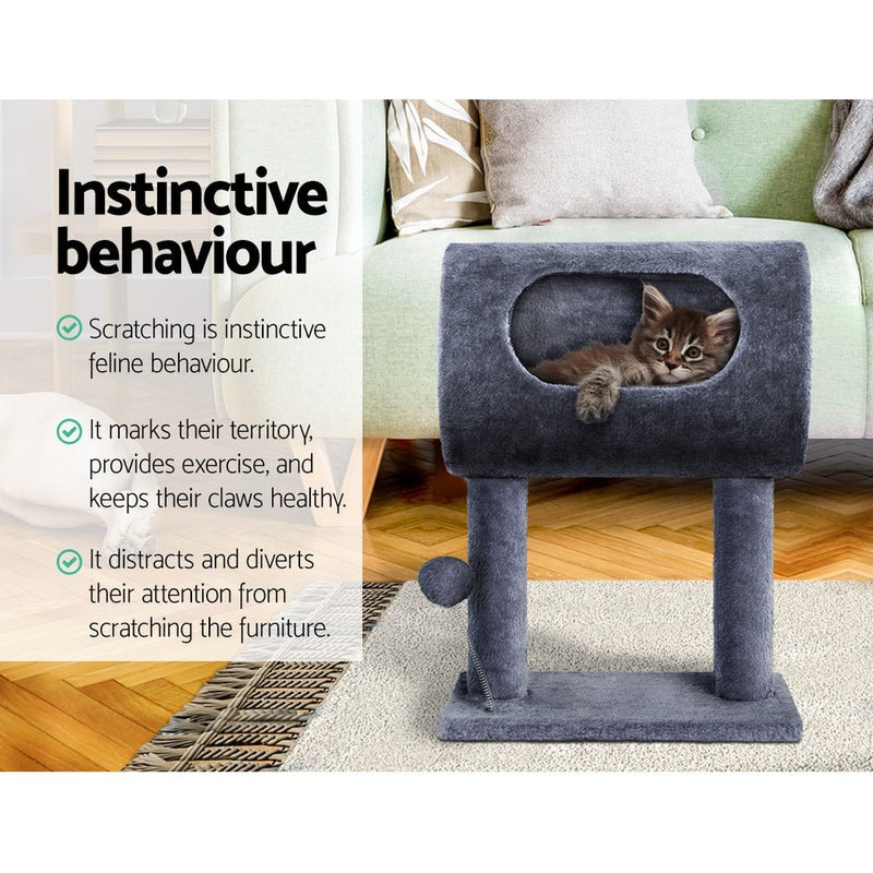 i.Pet Cat Tree 53cm Scratching Post Tower Scratcher Wood Condo House Trees Grey - NuSea