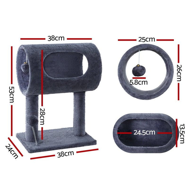 i.Pet Cat Tree 53cm Scratching Post Tower Scratcher Wood Condo House Trees Grey - NuSea