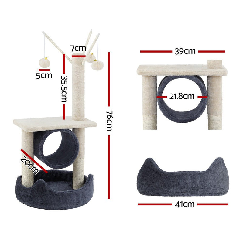 i.Pet Cat Tree 76cm Scratching Post Tower Scratcher Condo House Hanging toys - NuSea